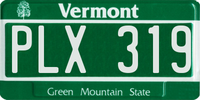VT license plate PLX319