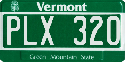 VT license plate PLX320