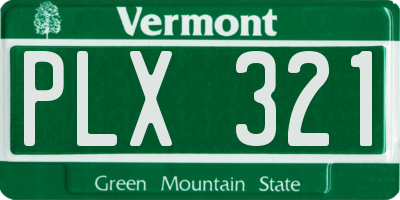 VT license plate PLX321