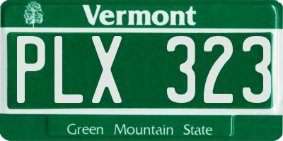 VT license plate PLX323