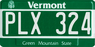 VT license plate PLX324