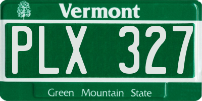 VT license plate PLX327
