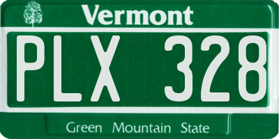 VT license plate PLX328