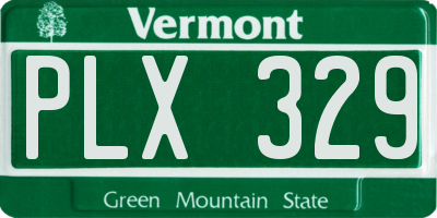 VT license plate PLX329