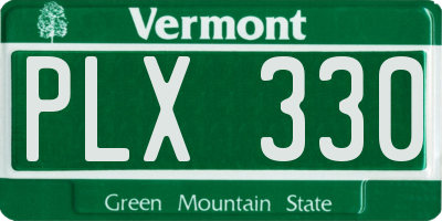 VT license plate PLX330