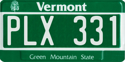VT license plate PLX331