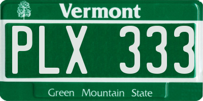 VT license plate PLX333