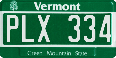 VT license plate PLX334