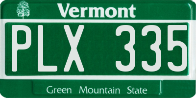 VT license plate PLX335