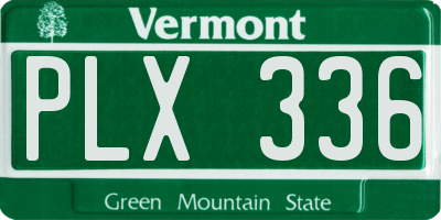 VT license plate PLX336