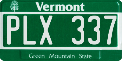 VT license plate PLX337