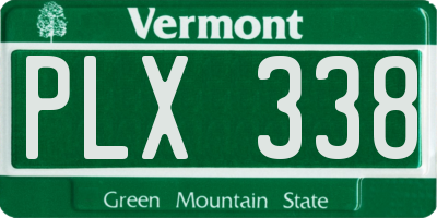 VT license plate PLX338