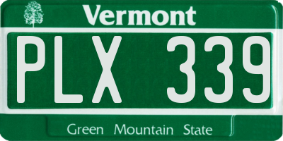 VT license plate PLX339