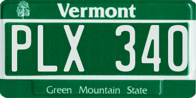 VT license plate PLX340