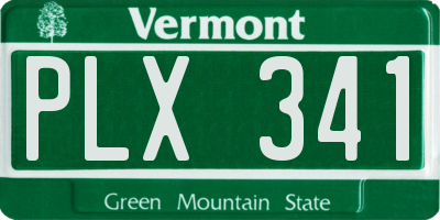 VT license plate PLX341