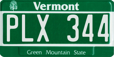 VT license plate PLX344