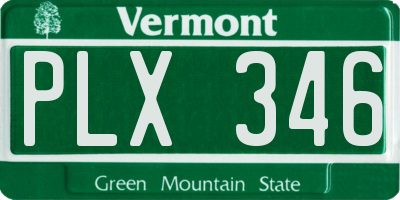 VT license plate PLX346