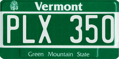 VT license plate PLX350