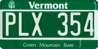 VT license plate PLX354