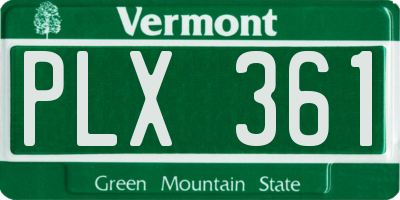 VT license plate PLX361