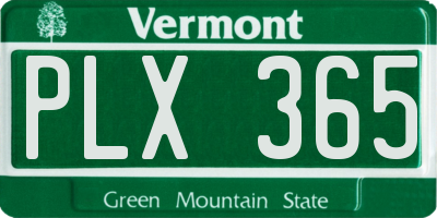VT license plate PLX365