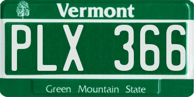 VT license plate PLX366