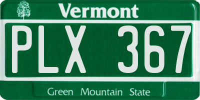 VT license plate PLX367