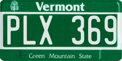 VT license plate PLX369