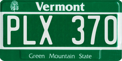 VT license plate PLX370