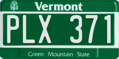 VT license plate PLX371