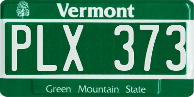 VT license plate PLX373