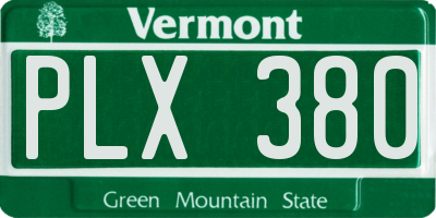 VT license plate PLX380