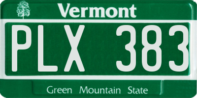 VT license plate PLX383