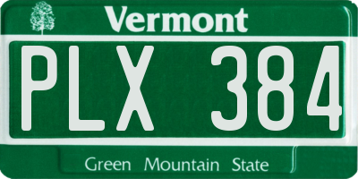 VT license plate PLX384