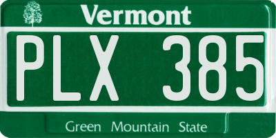 VT license plate PLX385