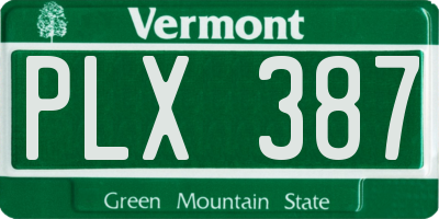 VT license plate PLX387