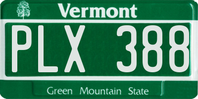 VT license plate PLX388