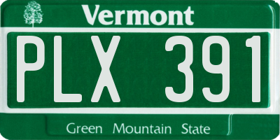 VT license plate PLX391