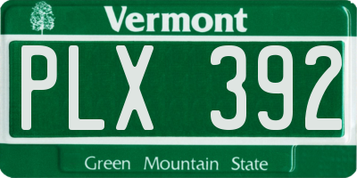VT license plate PLX392