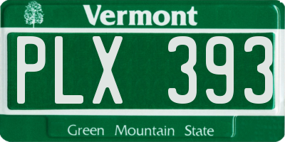 VT license plate PLX393