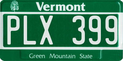VT license plate PLX399