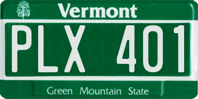 VT license plate PLX401