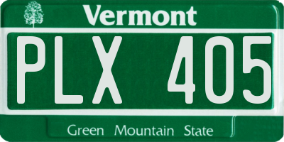 VT license plate PLX405