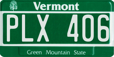 VT license plate PLX406