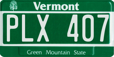 VT license plate PLX407