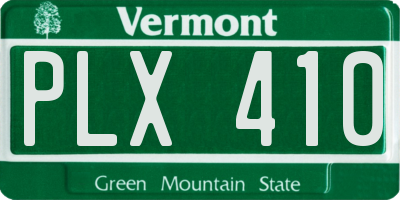 VT license plate PLX410
