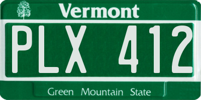 VT license plate PLX412