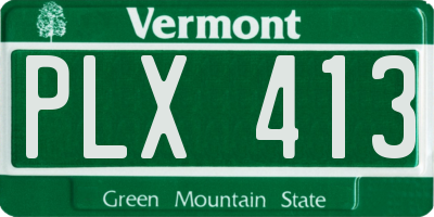 VT license plate PLX413