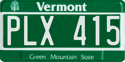 VT license plate PLX415