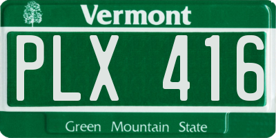 VT license plate PLX416